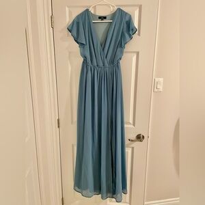 Lost in the Moment Slate Blue Maxi Dress